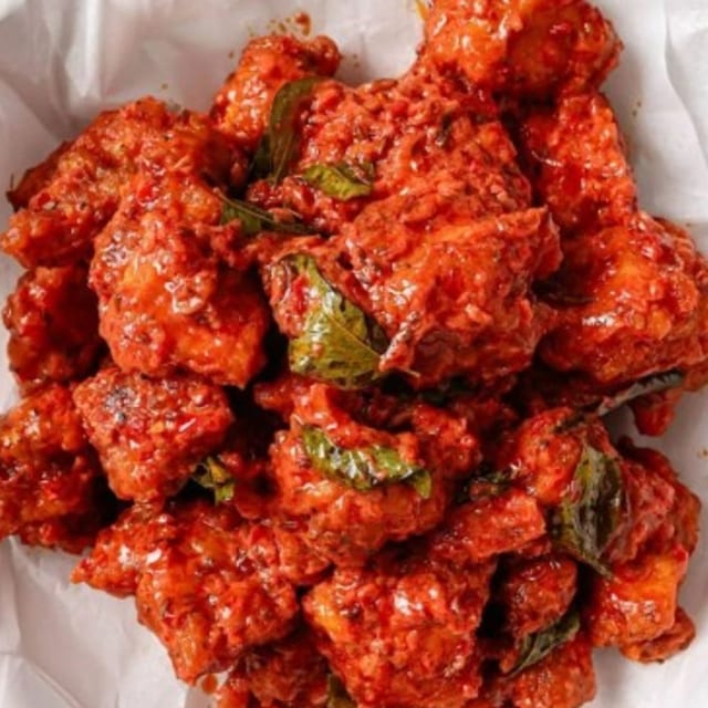 Karampodi Kodi (Spicy) / Red Pepper Chicken.